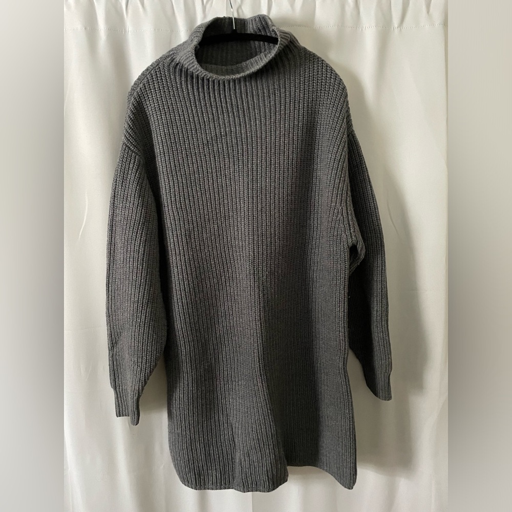 Aritzia Wilfred 100% Merino Wool Mock Neck Sweater Dress